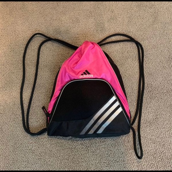 pink adidas drawstring bag